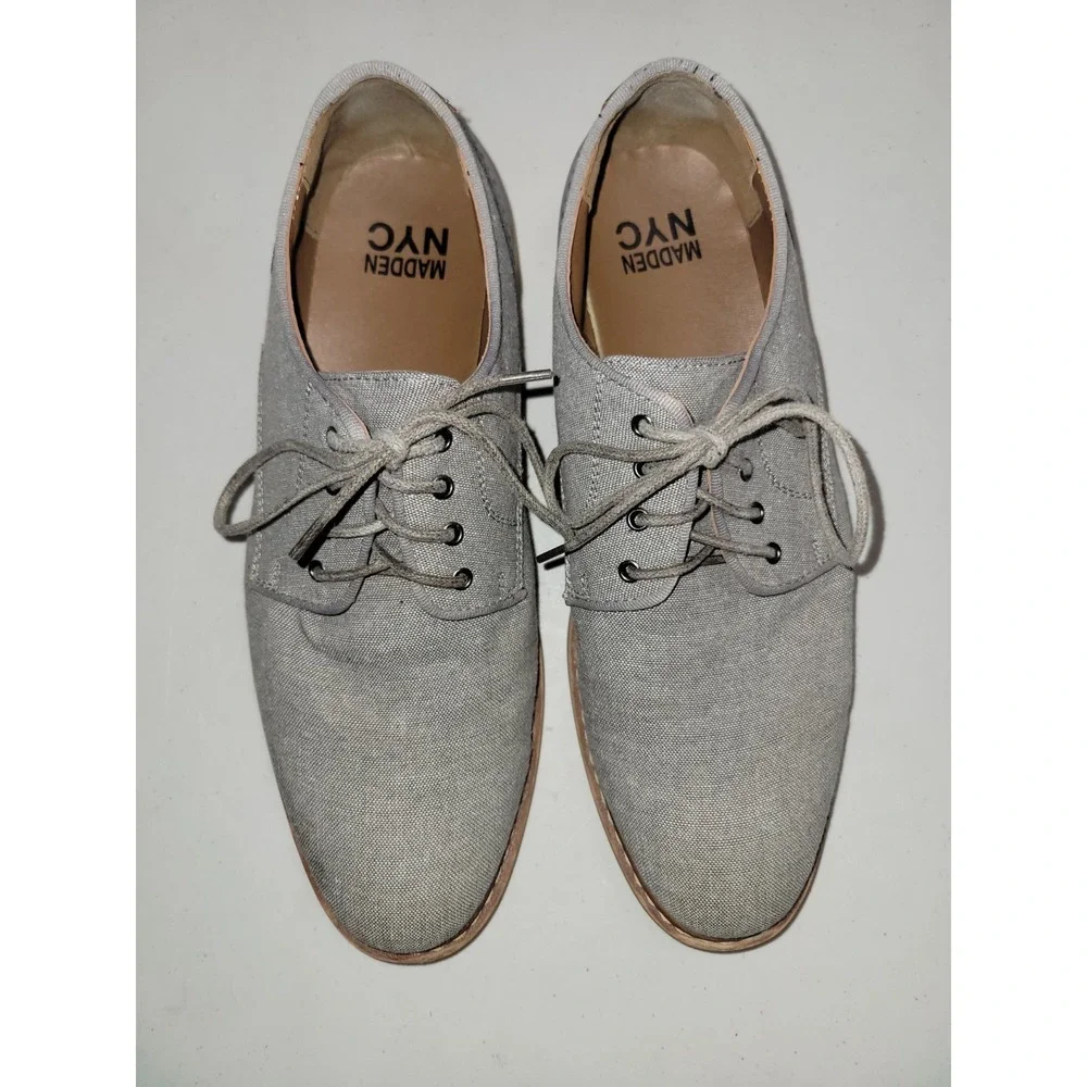 Madden Oxford Shoes Men's 9.5M Julian Dress Plain Toe Lace Up Gray‎